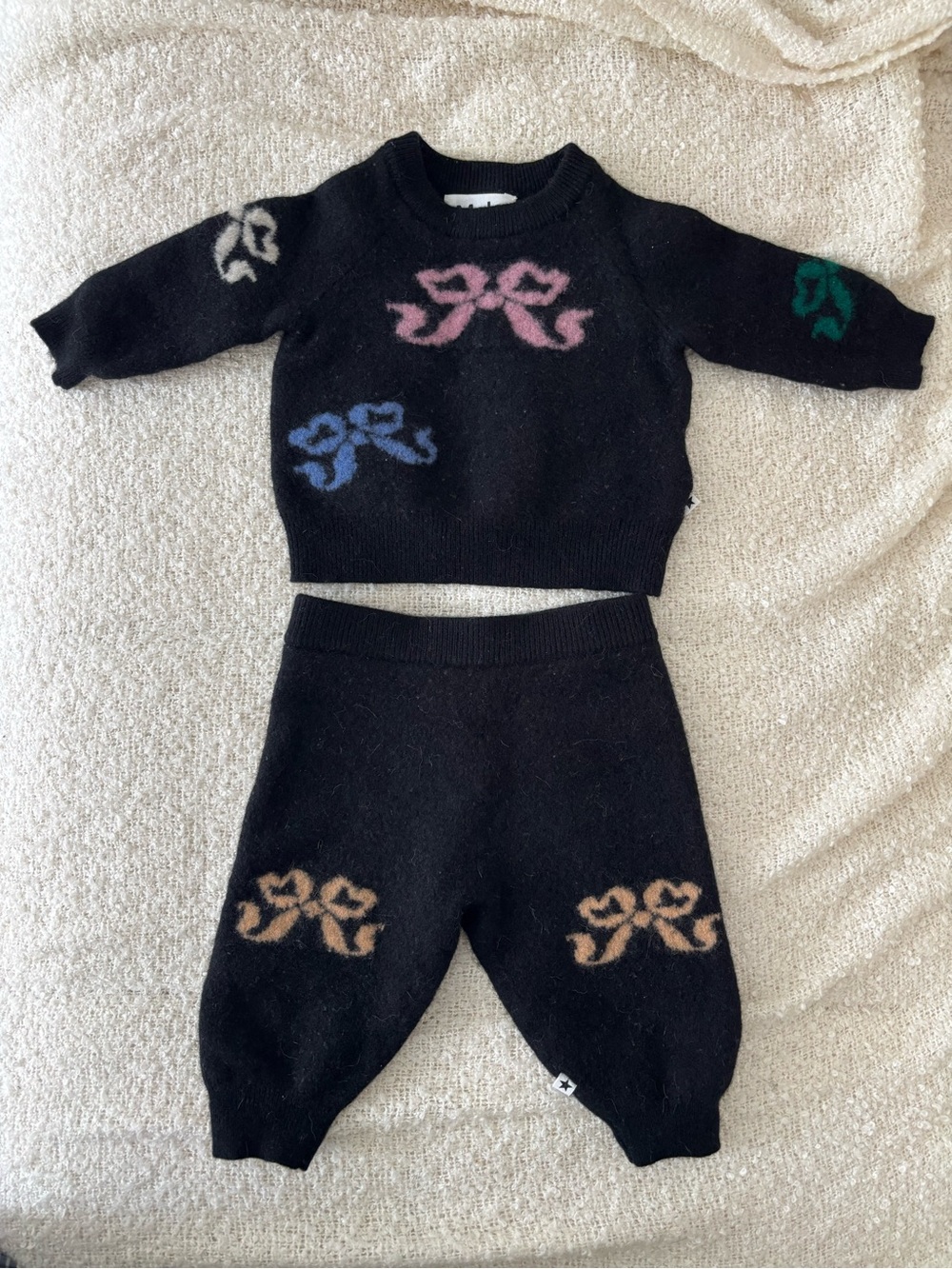MOLO-100% wool set baby sweater and pants
